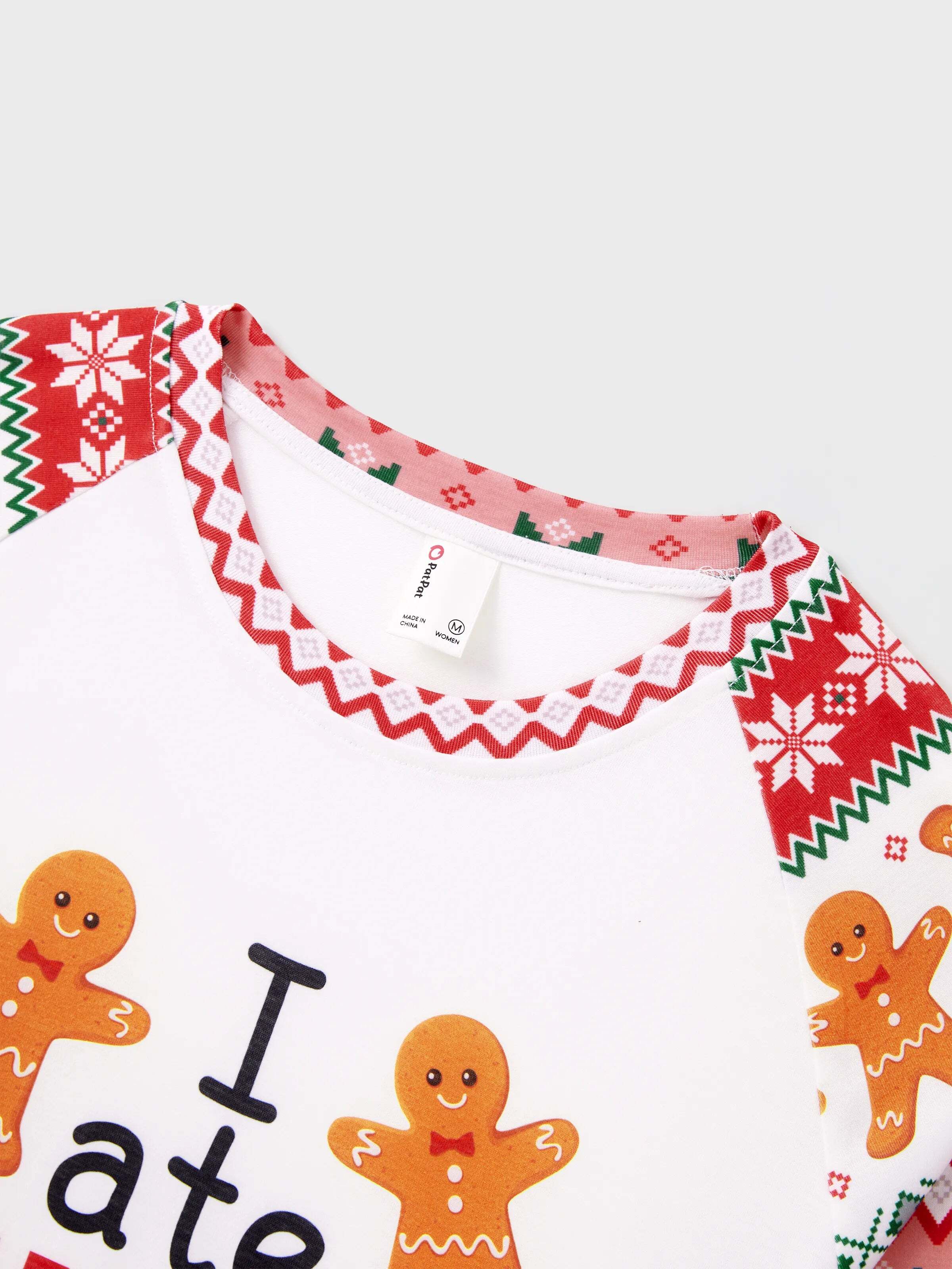 Christmas Pajamas Family Matching Santa's Cookies Gingerbread Man Pattern Pajamas Sets with Christmas Socks MultiColour