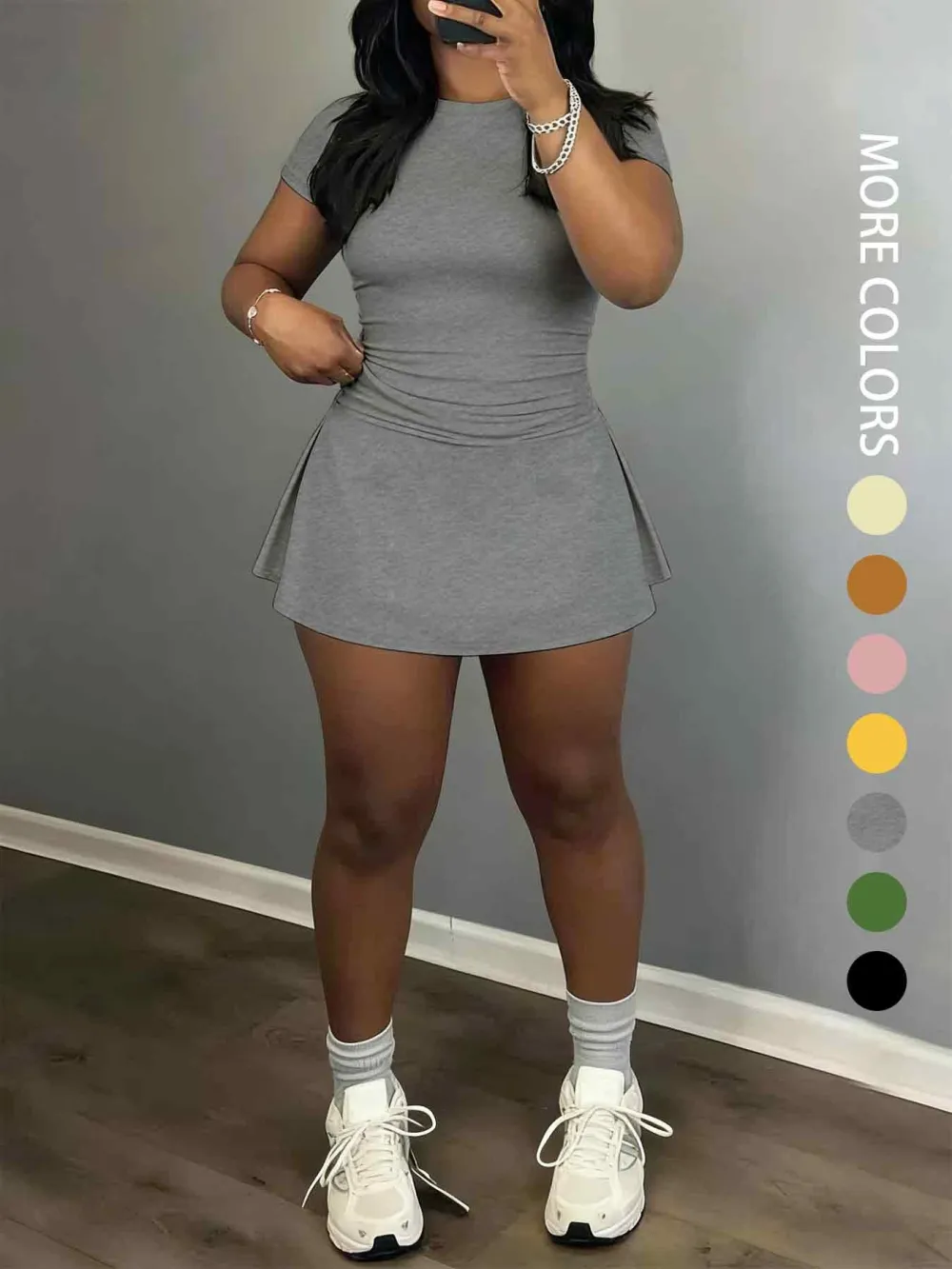 Women's Short Sleeve Casual Sporty Set, 2-Piece Women's Fashionable Daily Wear & Active Lifestyle Clothing