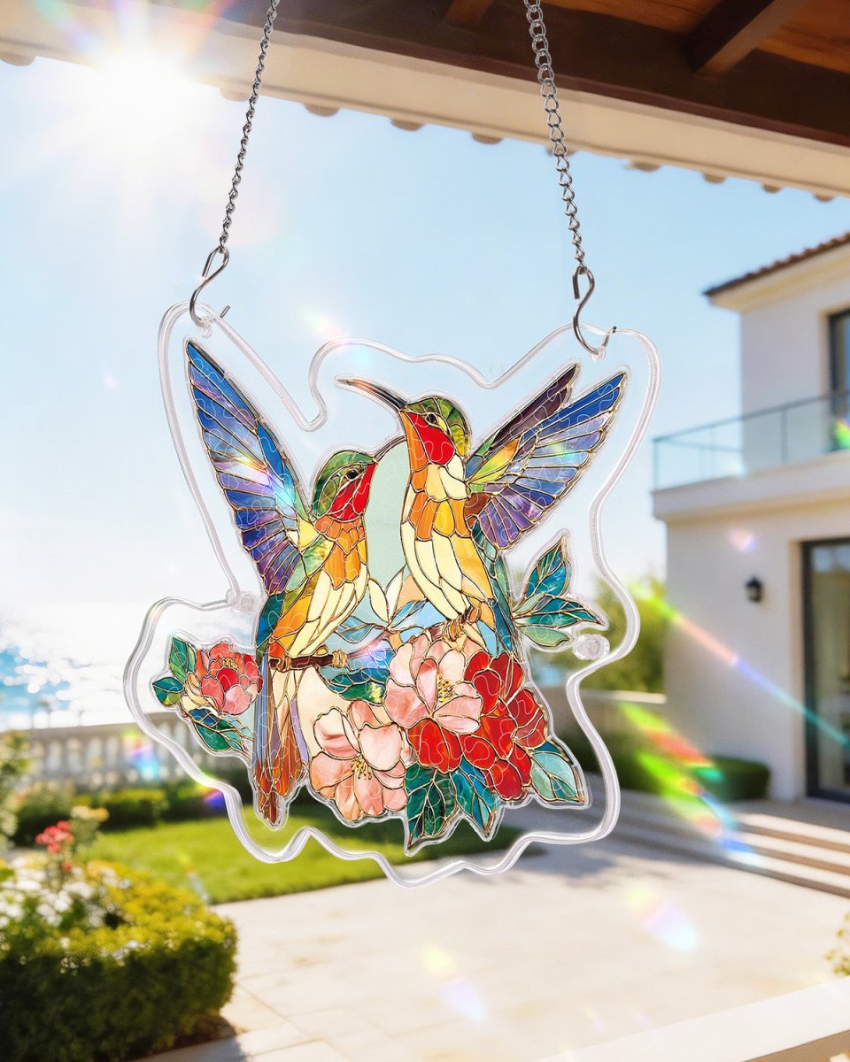 Acrylic Jigsaw Puzzle Suncatcher - Two Birds of Spring