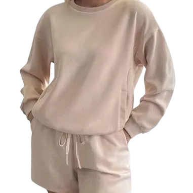 Women's Sporty Round Neck Tracksuit Set