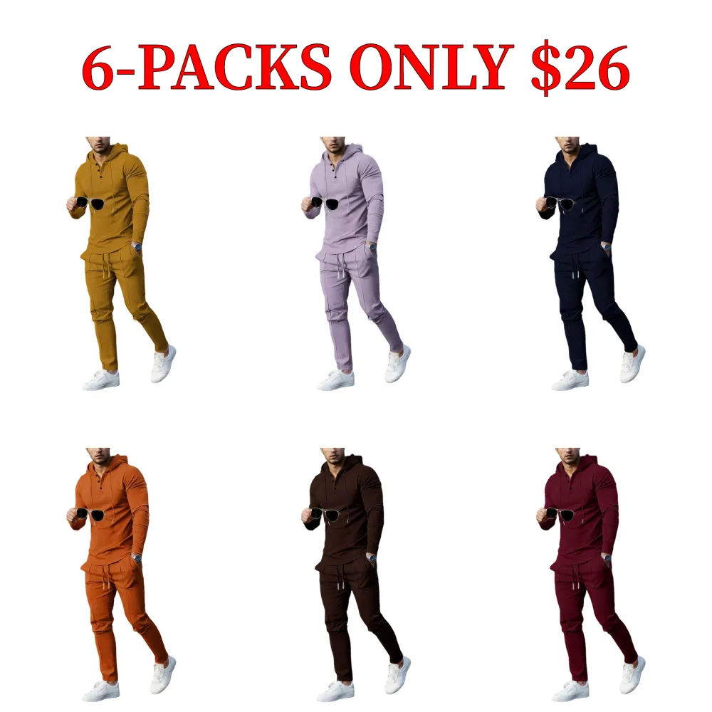 Essential waffle-knit hooded sweatshirt and pants set