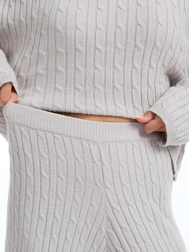 Women's Cable Knit Sweater Lounge Set