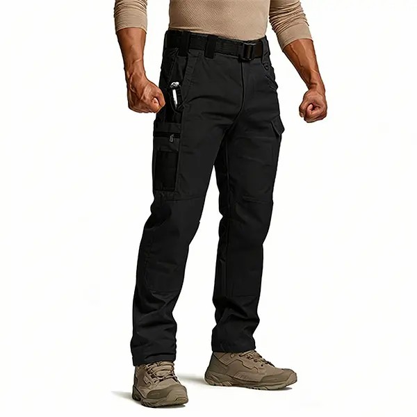 Men's Tactical Work Pants – Multi-Pocket Outdoor Training Pants with Zipper Closures