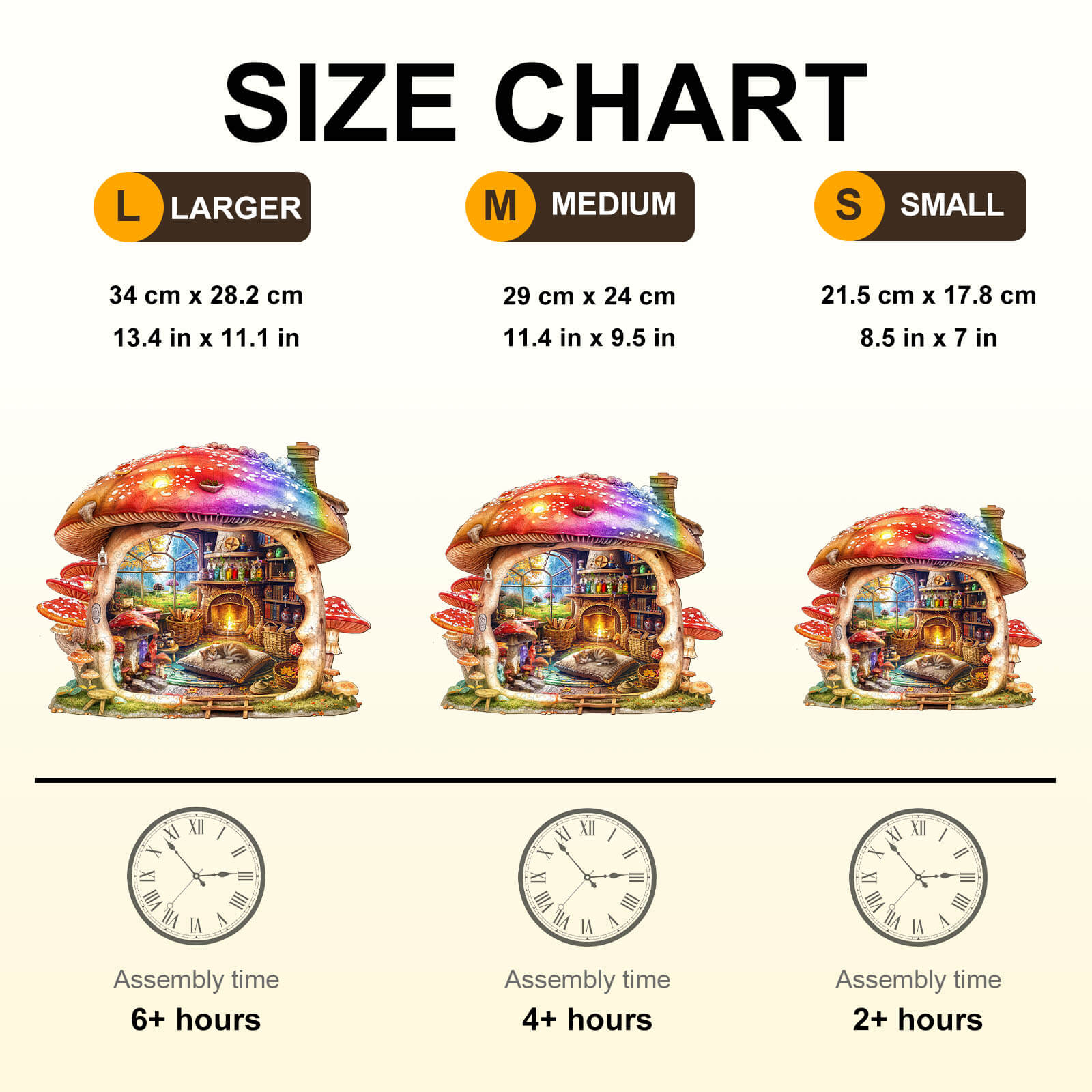 Rainbow Mushroom House Wooden Jigsaw Puzzle