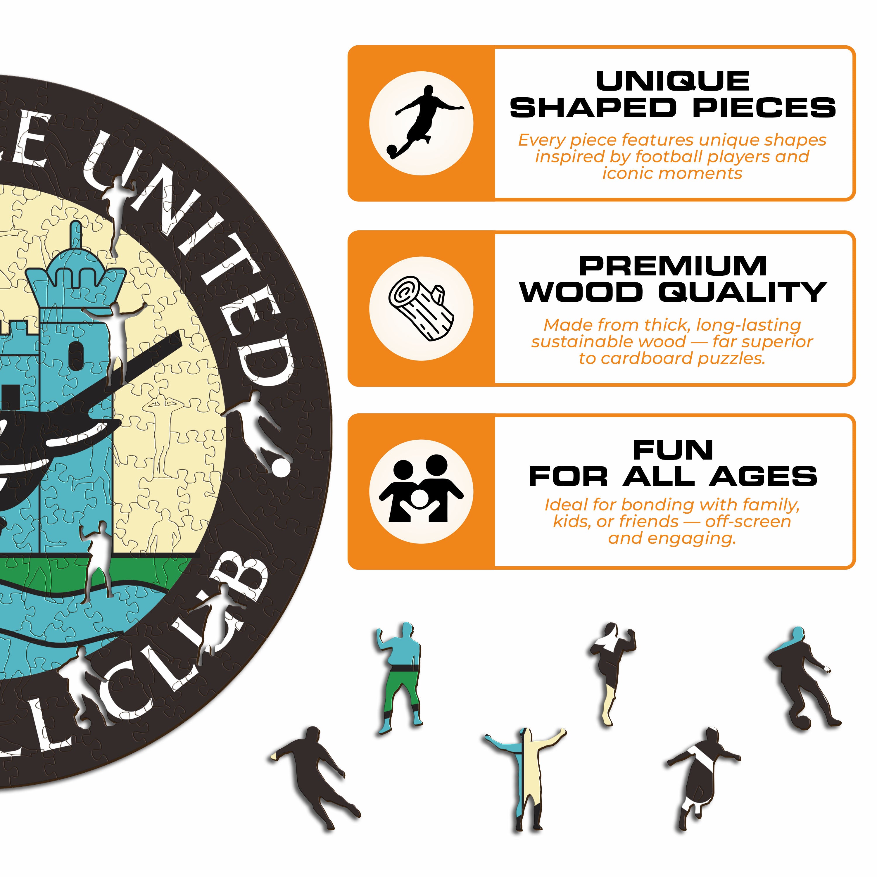Newcastle United FC® Retro Logo - Wooden Puzzle