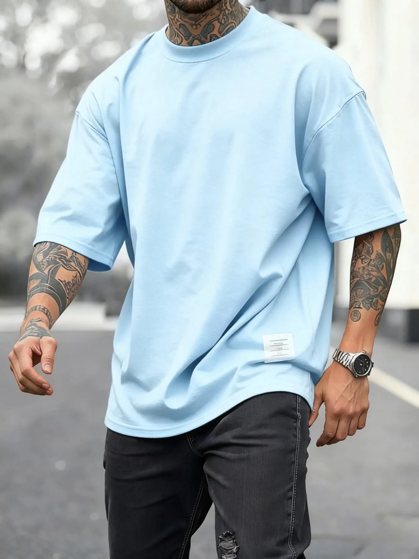 Men's Plus Size Round Neck Short Sleeve Shirt, Ultra Comfortable Everyday Wear, Casual Streetwear Oversized Style, Perfect for Daily Use