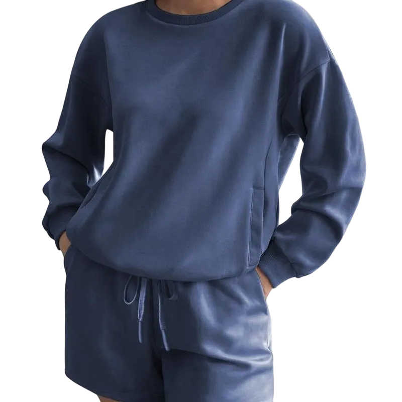 Women's Sporty Round Neck Tracksuit Set