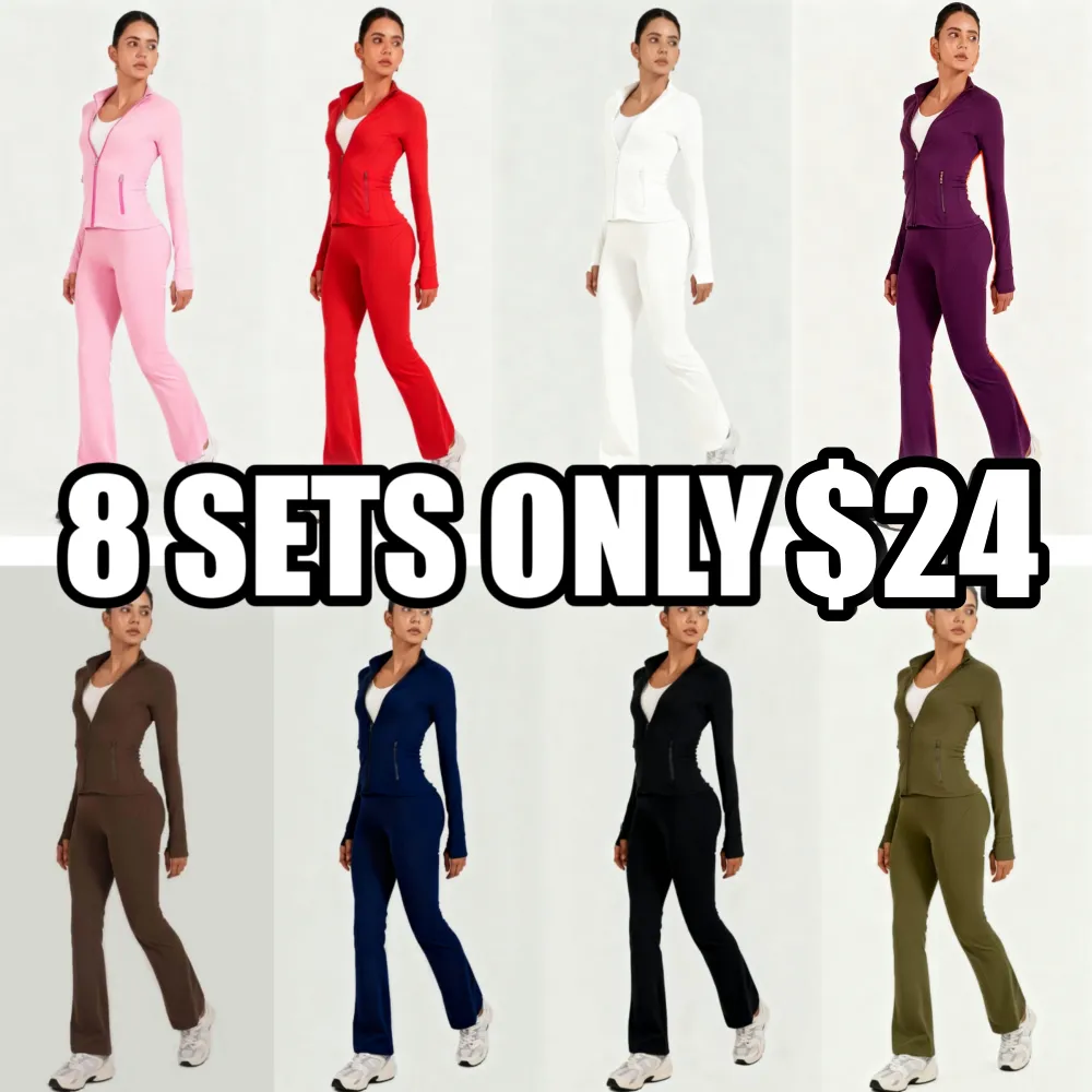 2PCS Slim-It BBL Jacket and Flare Leggings Daily Set
