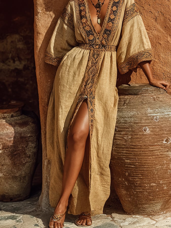 Women'S Vacation Bohemian Print Dress- Fast Shipping