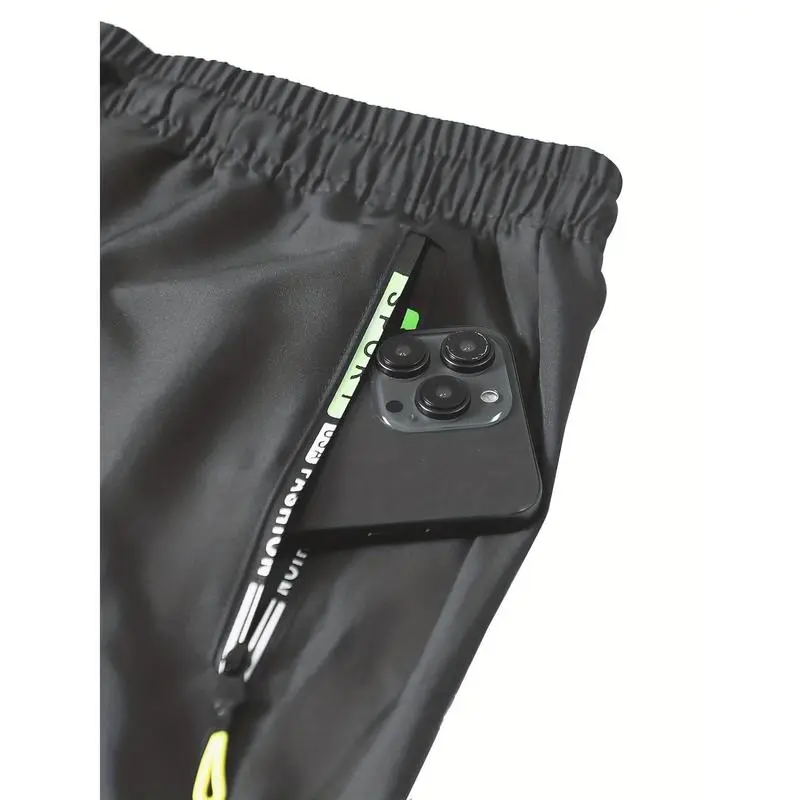 Women's Heavy-Duty Cargo Pants with Multi-Zipper Pockets & Neon Green Accents