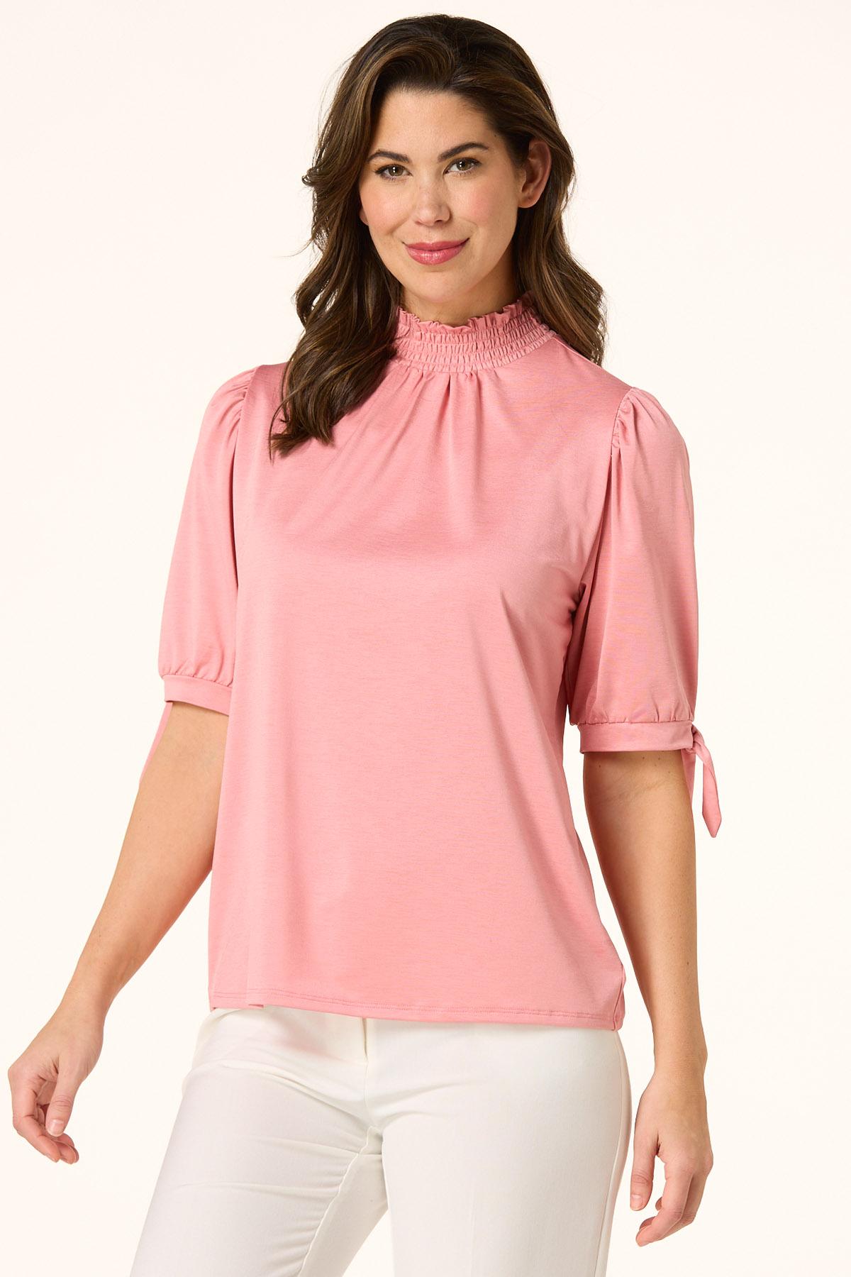 Smocked Tie Sleeve Top