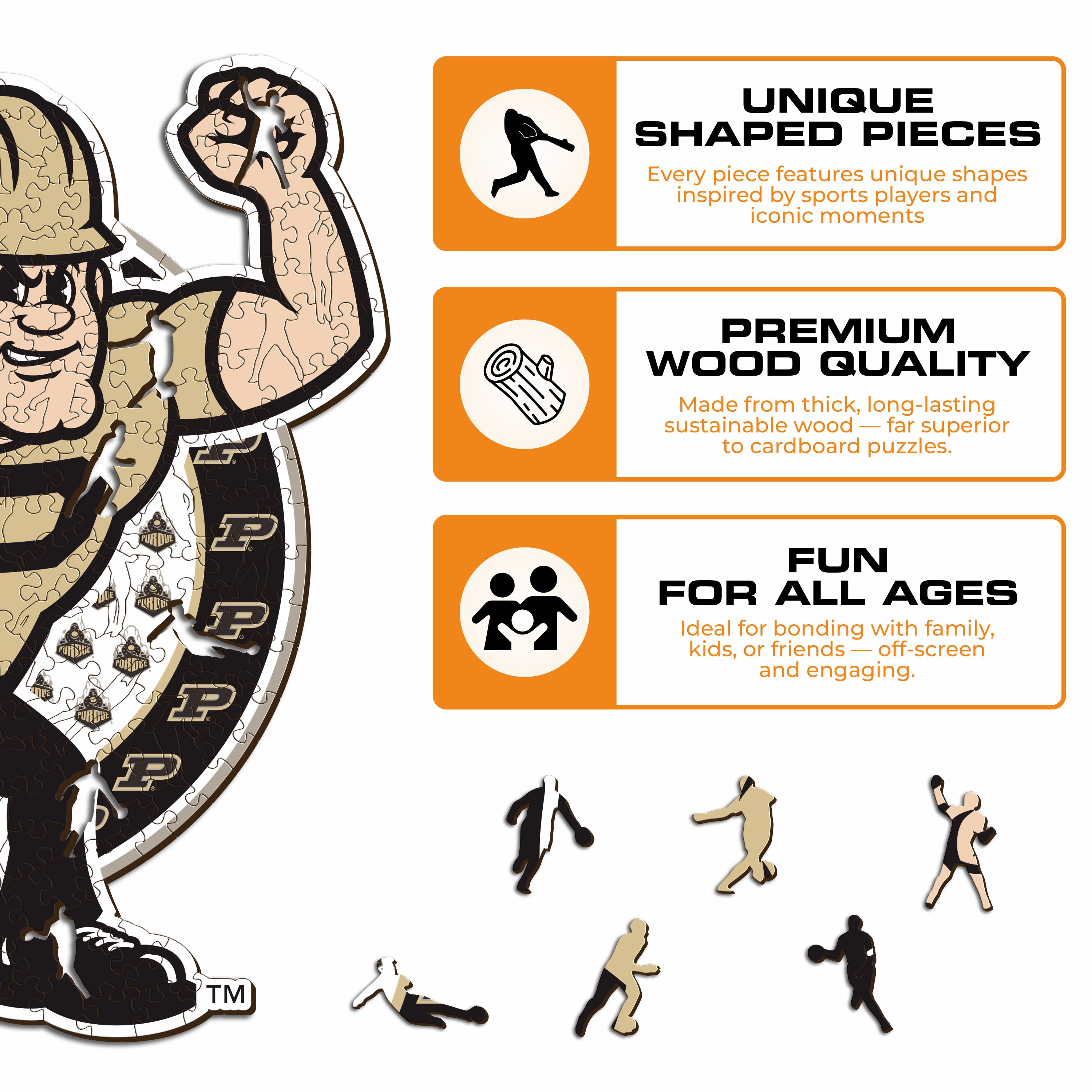 Purdue University Mascot - Wooden Puzzle