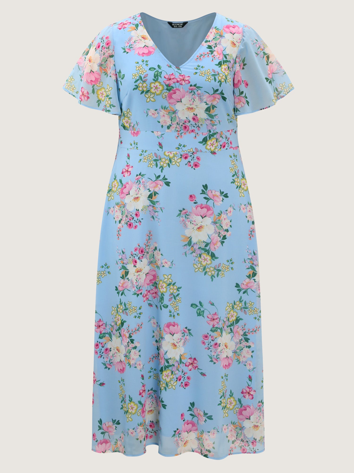 Elegant Floral Print Flowy Maxi Dress