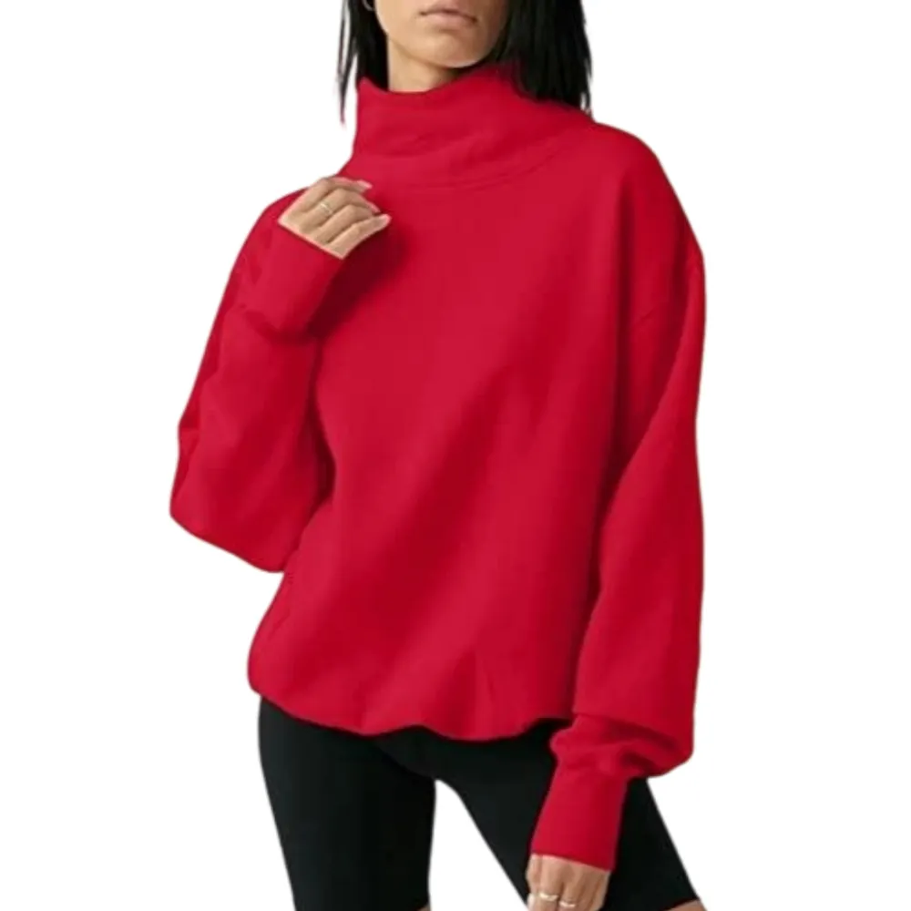Women's Oversized Turtleneck Sweatshirt