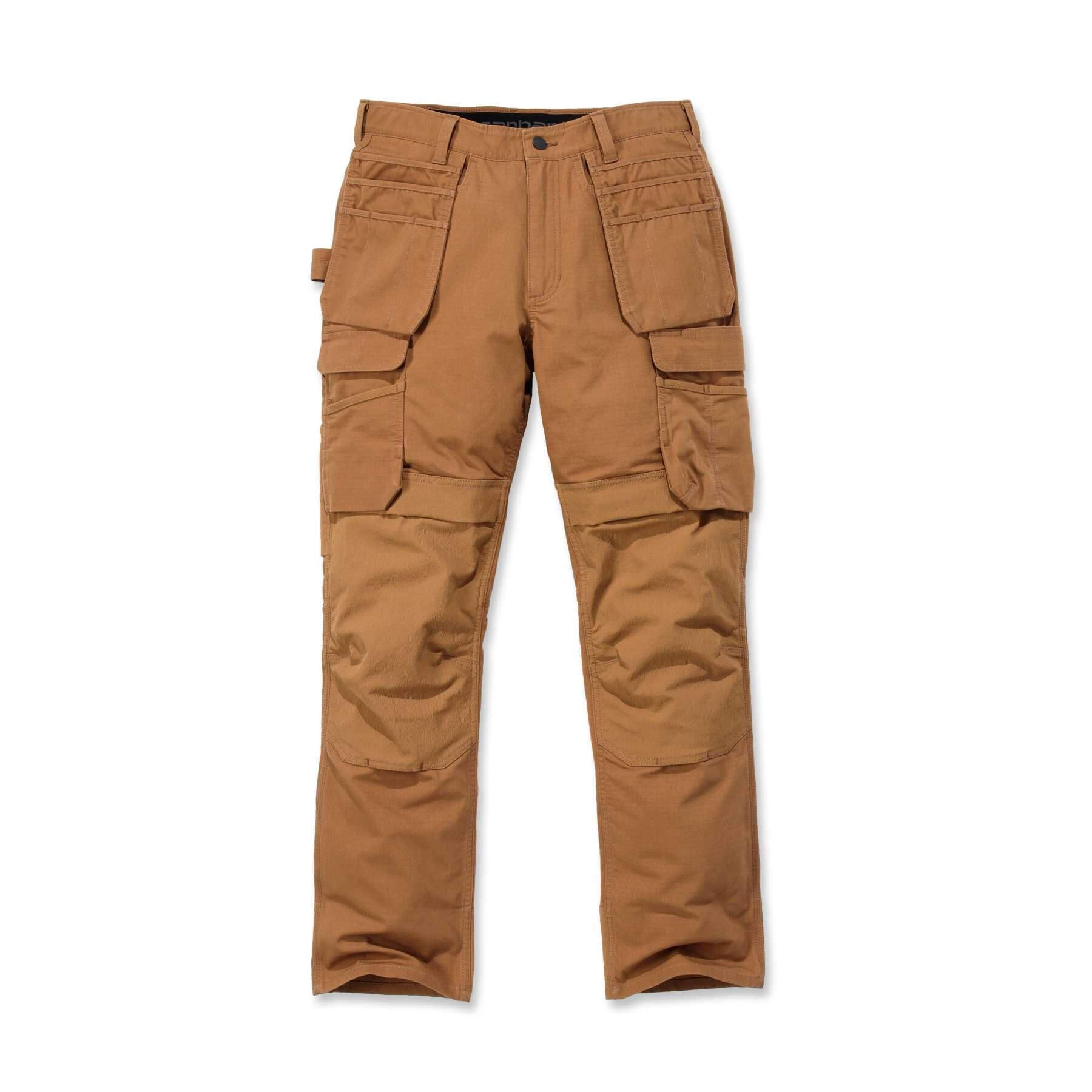 CHT Steel Relaxed Fit Double Front Multi-Pocket Cargo Trousers 103337 Brown