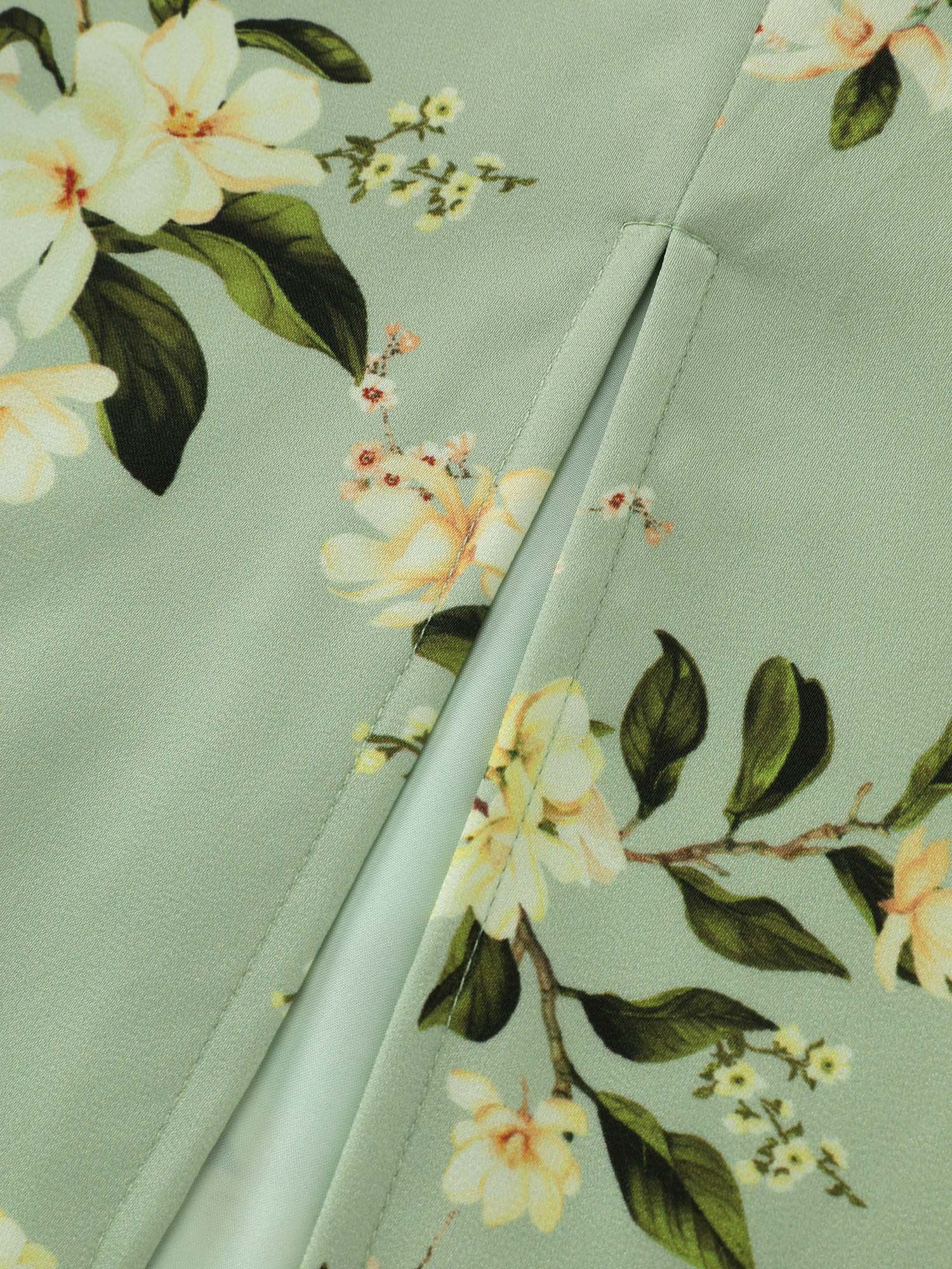 Elegant One-Shoulder Floral Knotted Maxi Dress