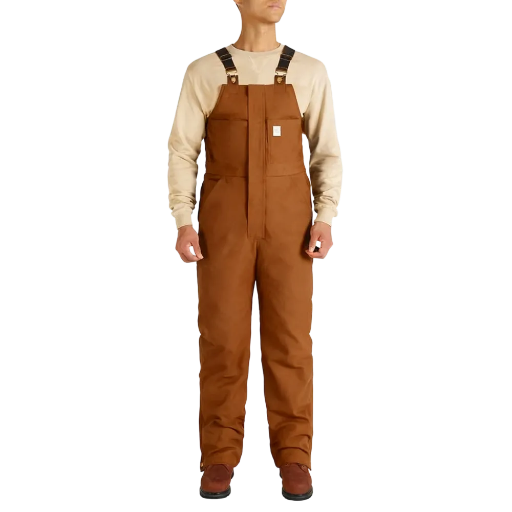 Men's Cold-Weather Insulated Bib Overalls - Loose-Fit Canvas + Tool Pockets