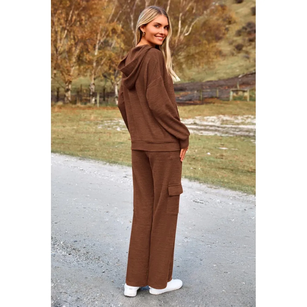 Women’s 2-Piece Knit Hoodie & Wide Leg Set