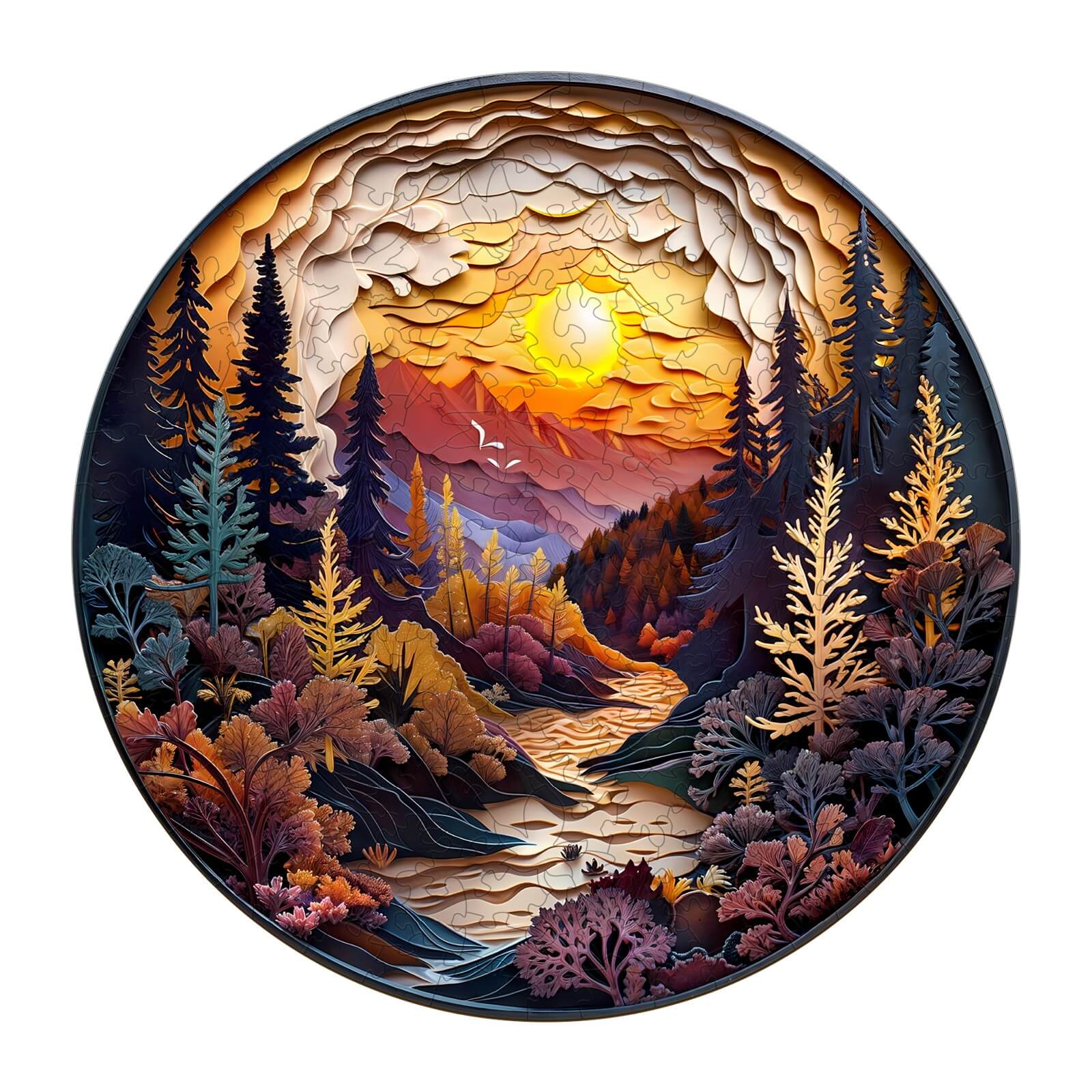 Sunset Forest Wooden Jigsaw Puzzle