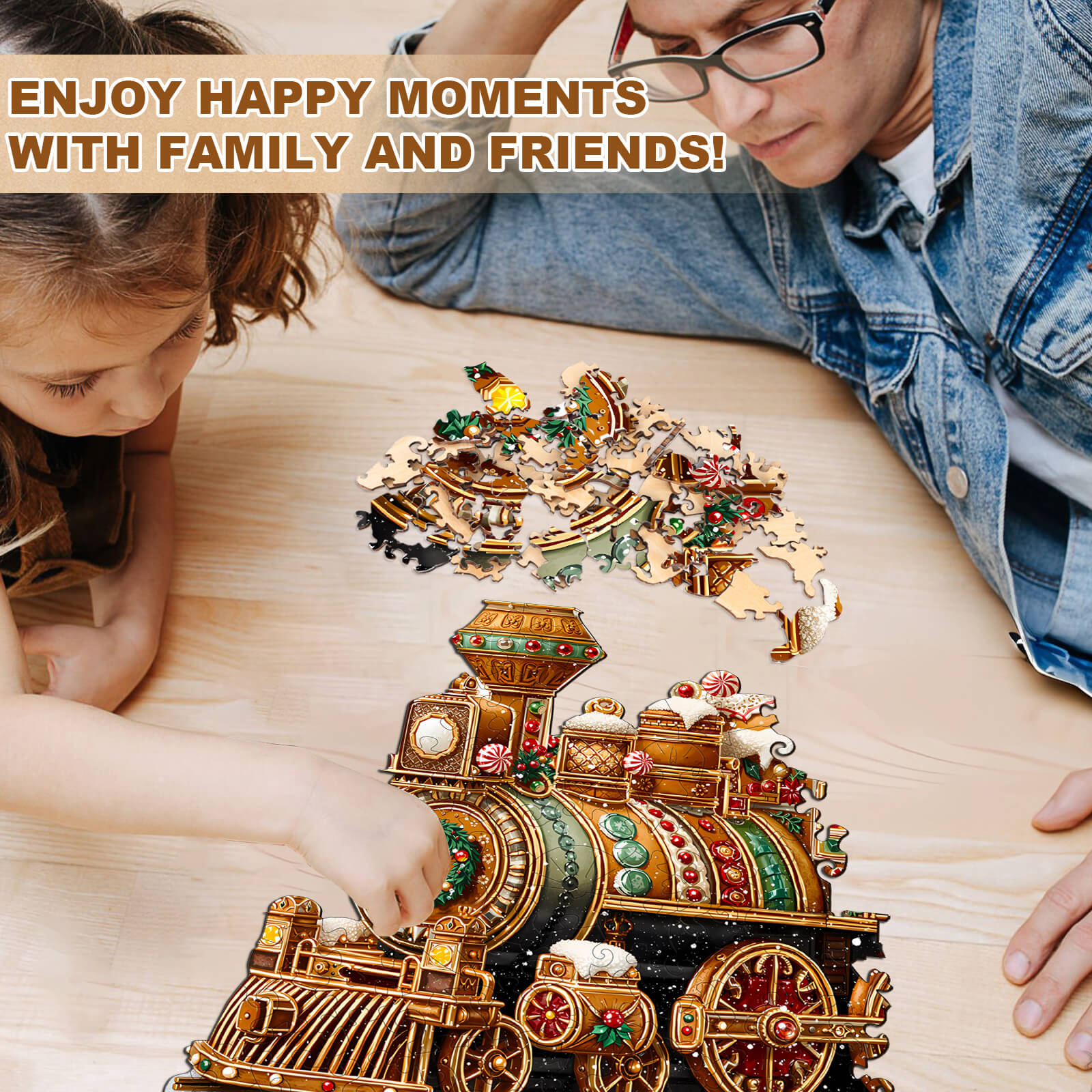 Christmas Mechanical Train-2 Wooden Jigsaw Puzzle