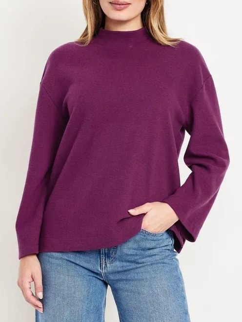 Women's Cozy Mock-Neck Tunic Sweater