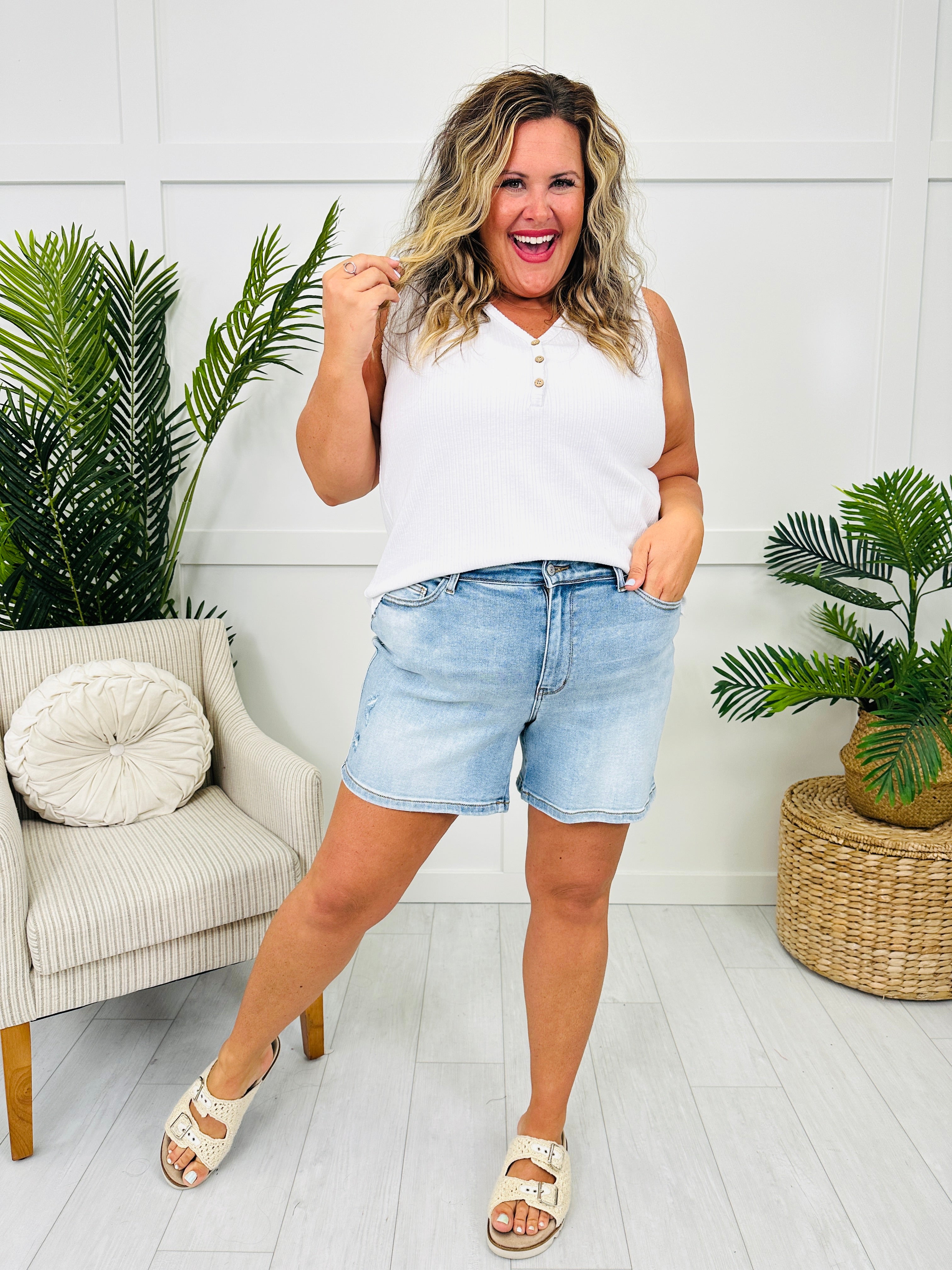 Judy Blue Retro Refresh Dad Shorts