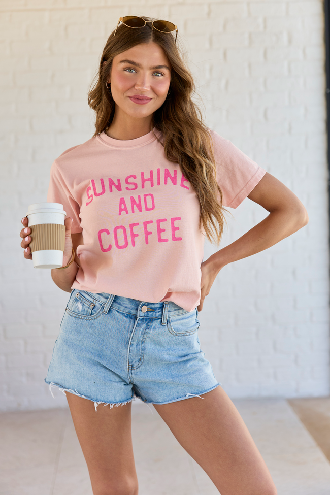 Sunshine And Coffee Orange Graphic Tee