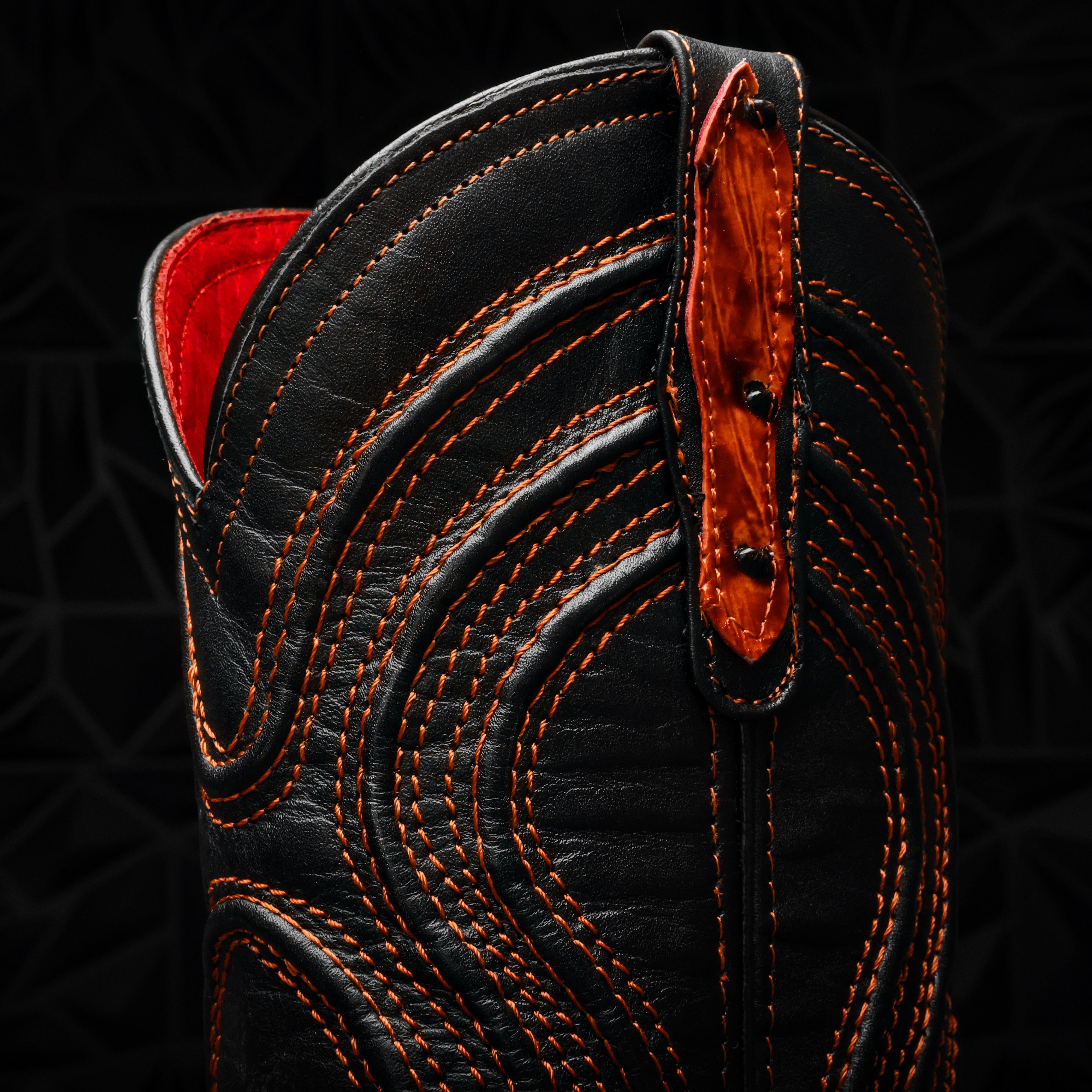 Cognac Ostrich Leather Boots - Square Toe