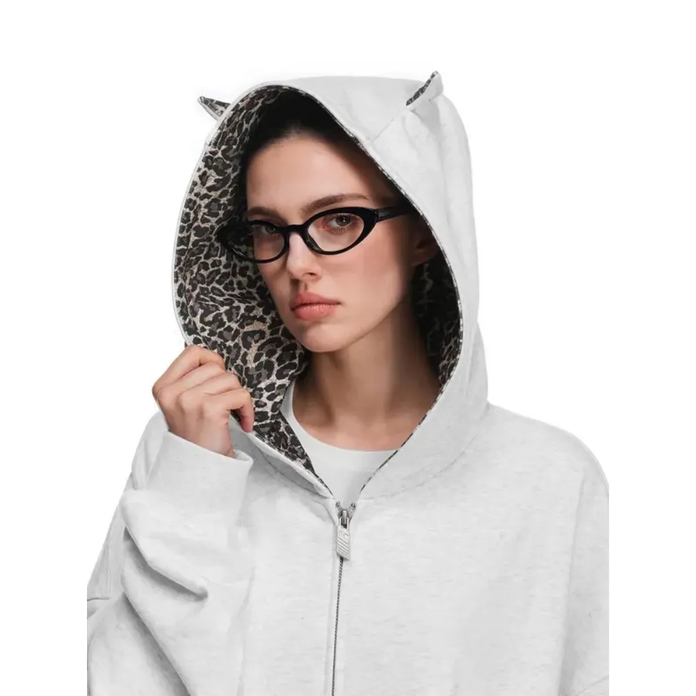 Leopard Print Oversized Lounge Hoodie