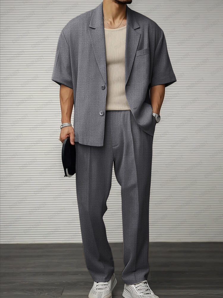 Modern Casual Thin Blazer Pants Set