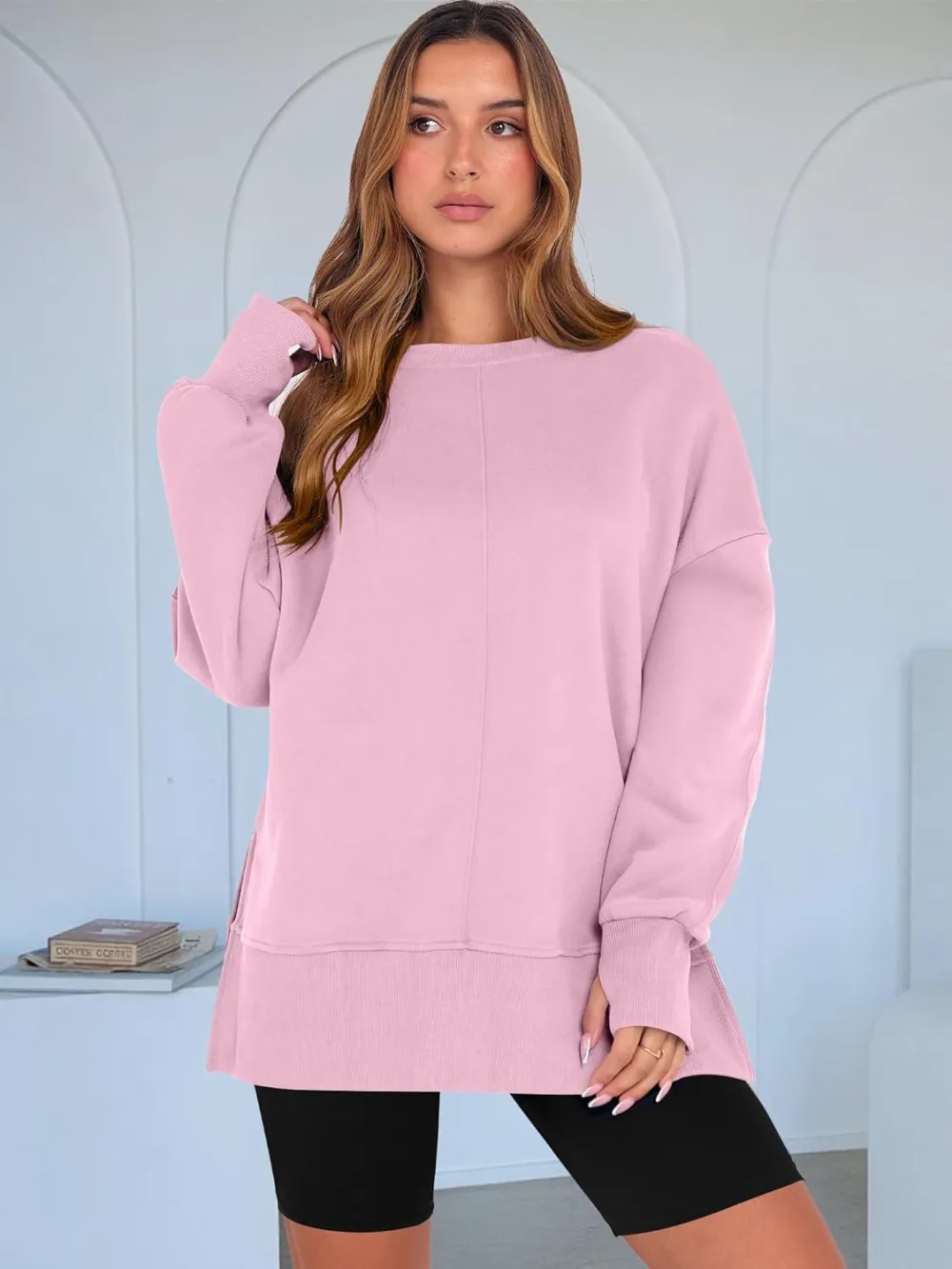 Women Oversized Sweatshirts Thumbhole Long Sleeve Hoodies Shirts
