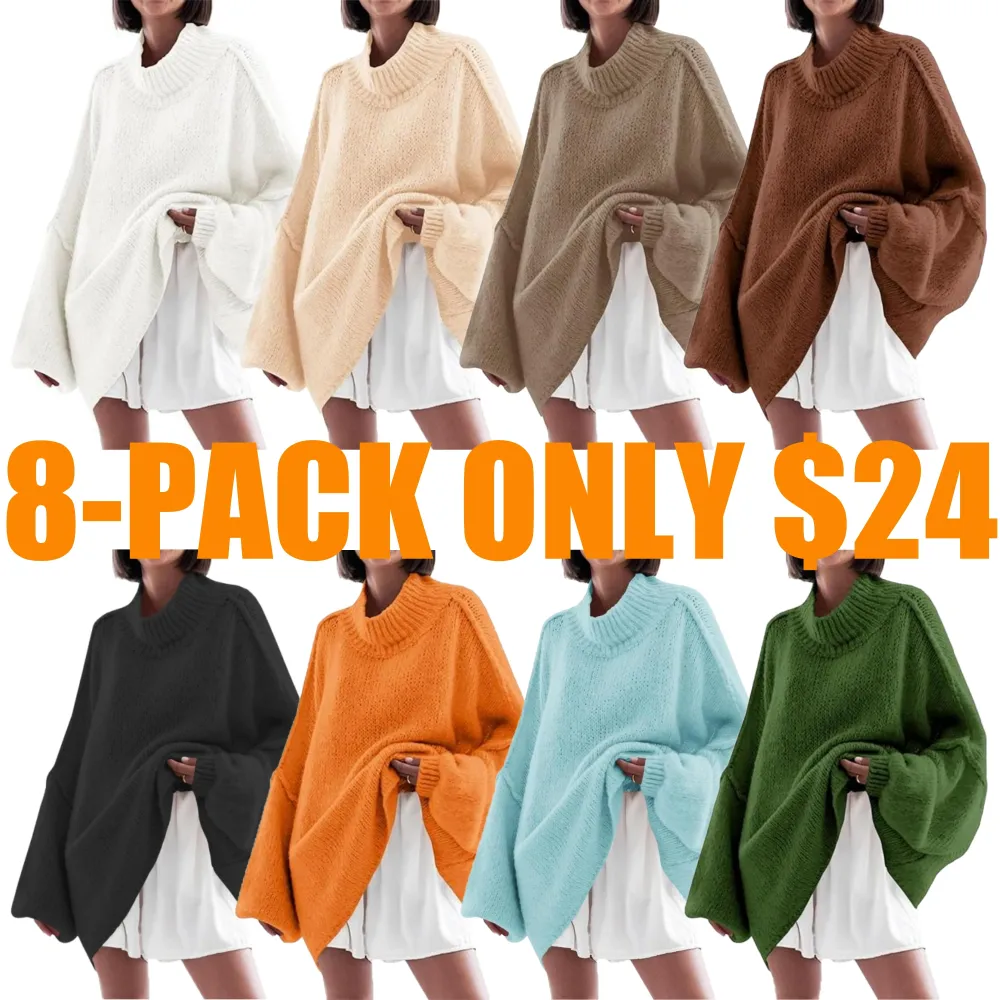 Women's loose-fitting ribbed knit dress