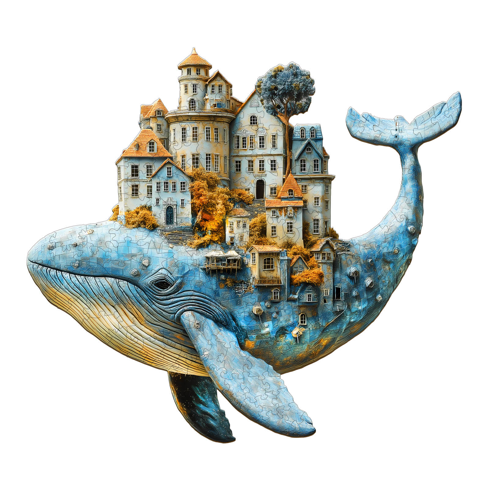 3D Whale City Wooden Jigsaw Puzzle