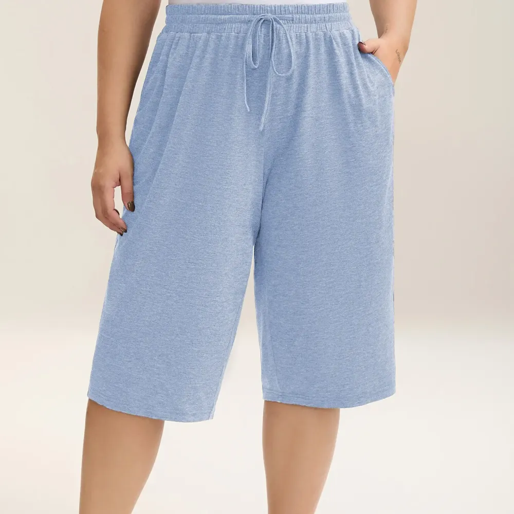 Color-block Knitted Drawstring Lounge Pants