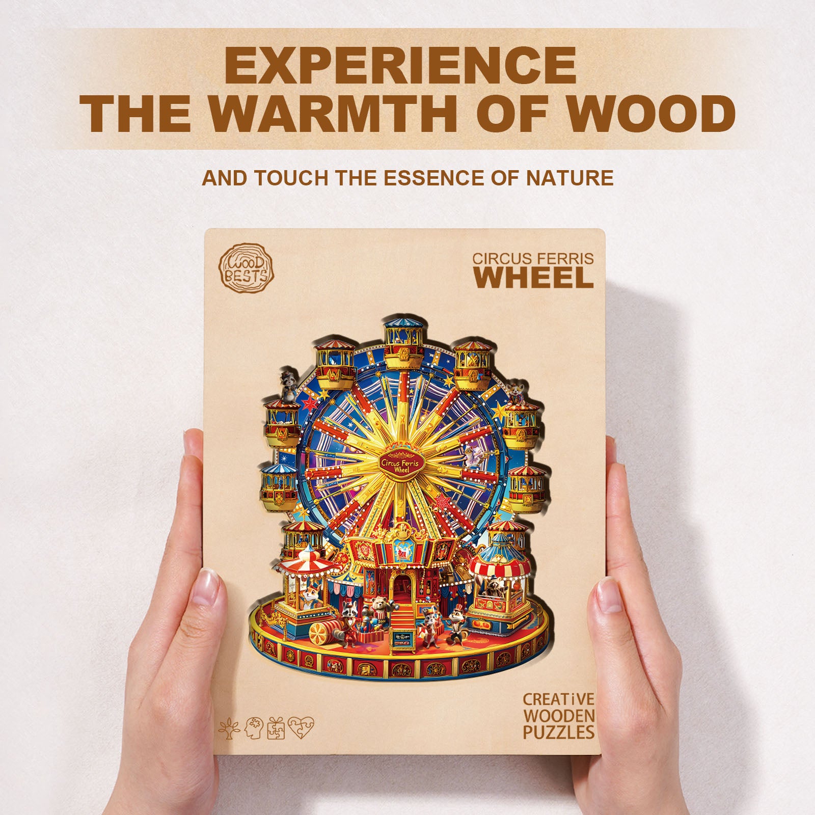 Circus Ferris Wheel Wooden Jigsaw Puzzle