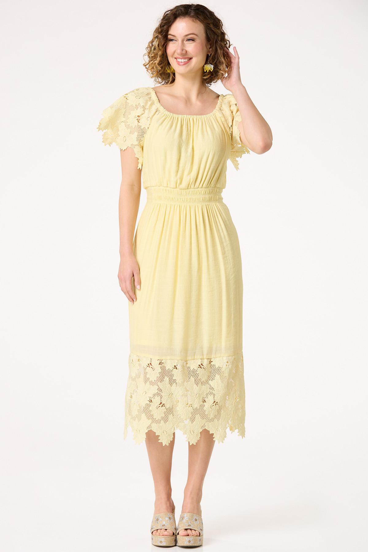 Lace Trim Midi Dress