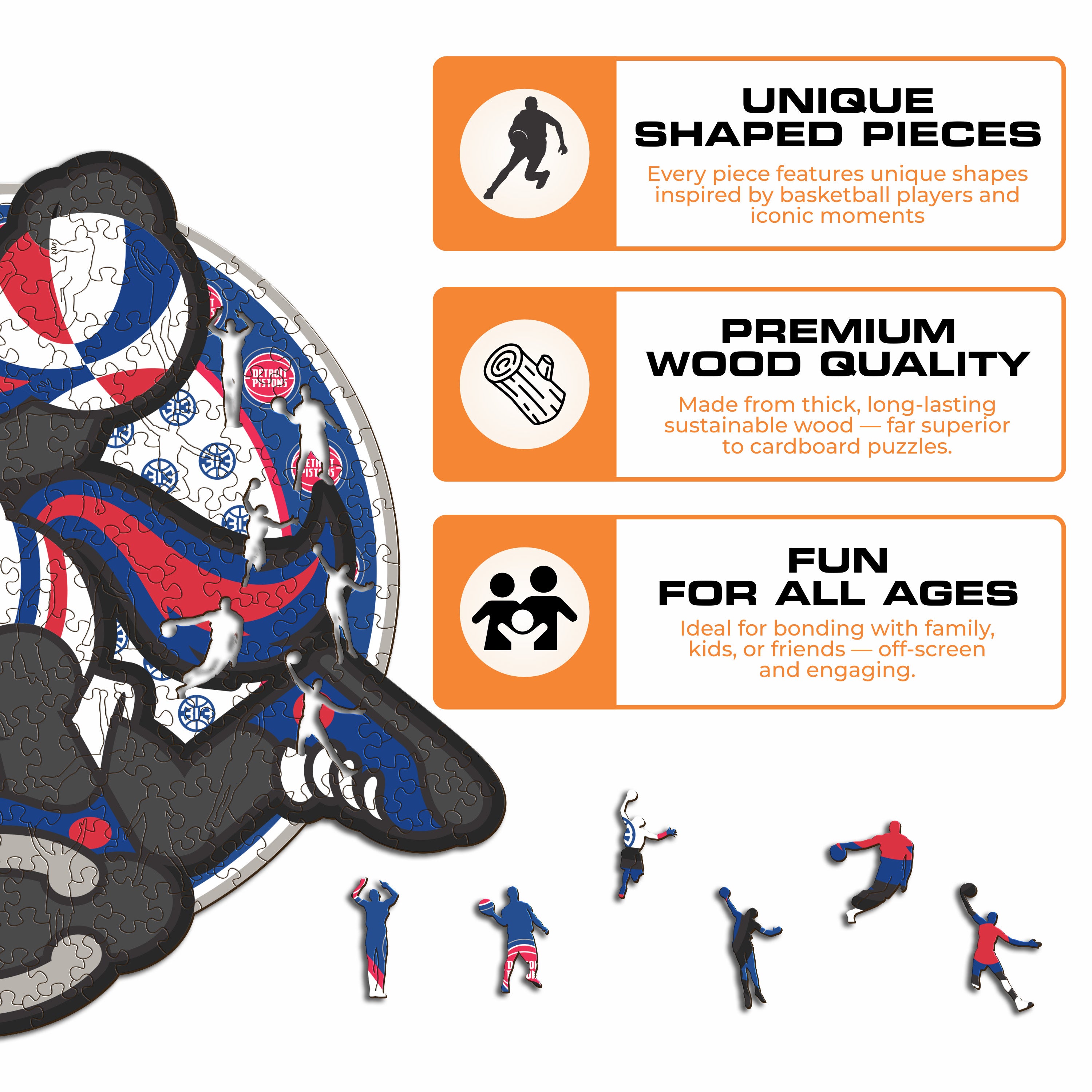 Detroit Pistons™ Mascot - Wooden Puzzle
