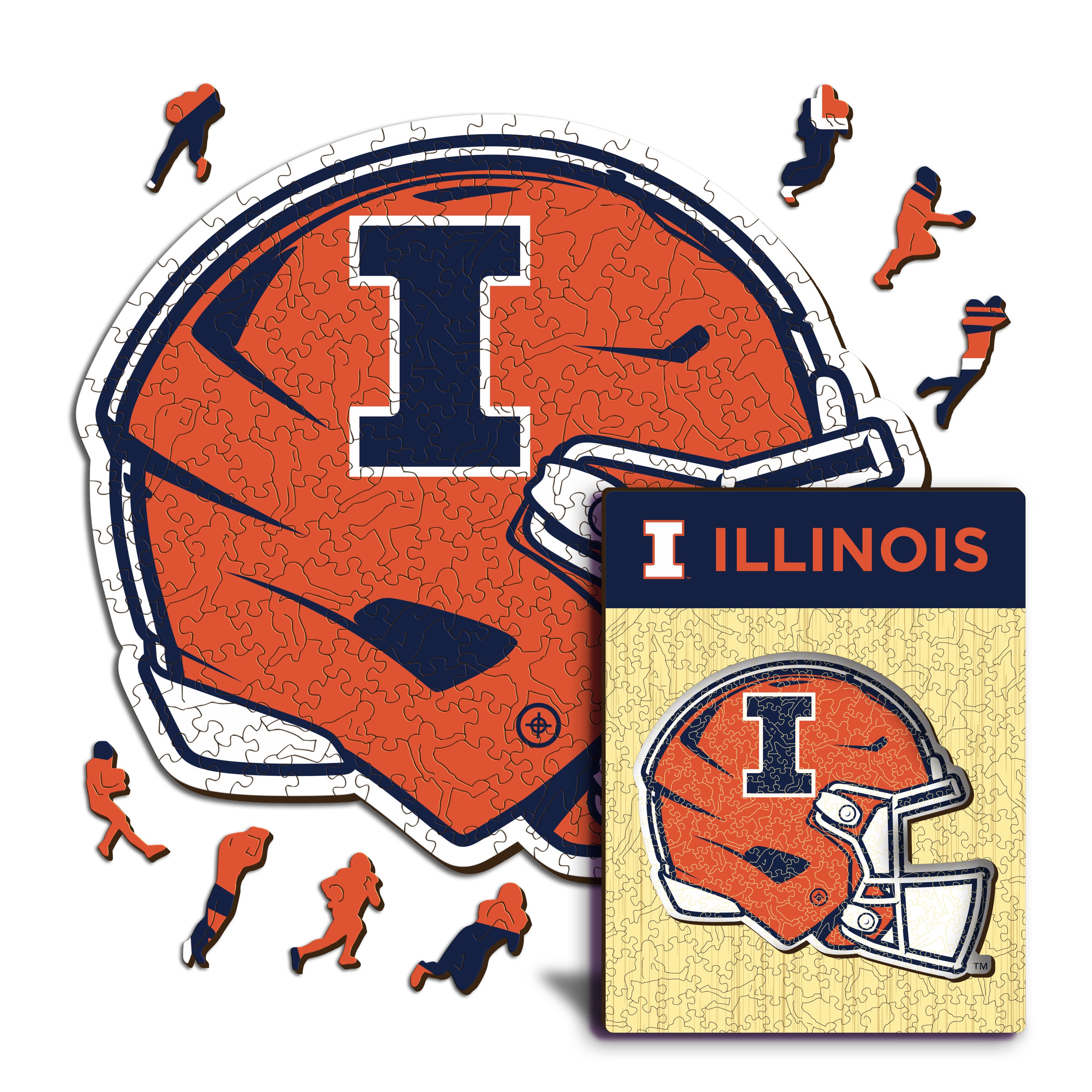 University of Illinois Helmet - Wooden Puzzle