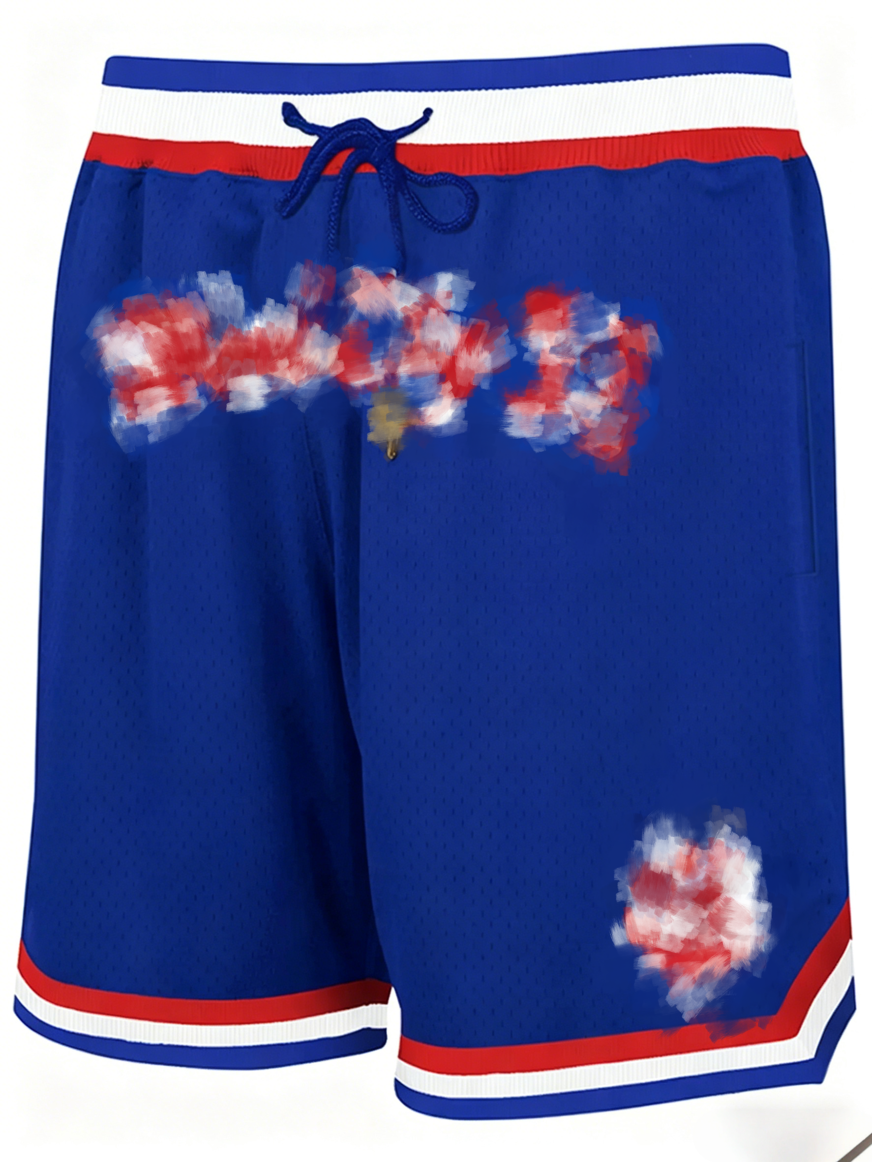 Men's Regular Fit Letter & Number Print Drawstring Waist Jersey Basketball Shorts