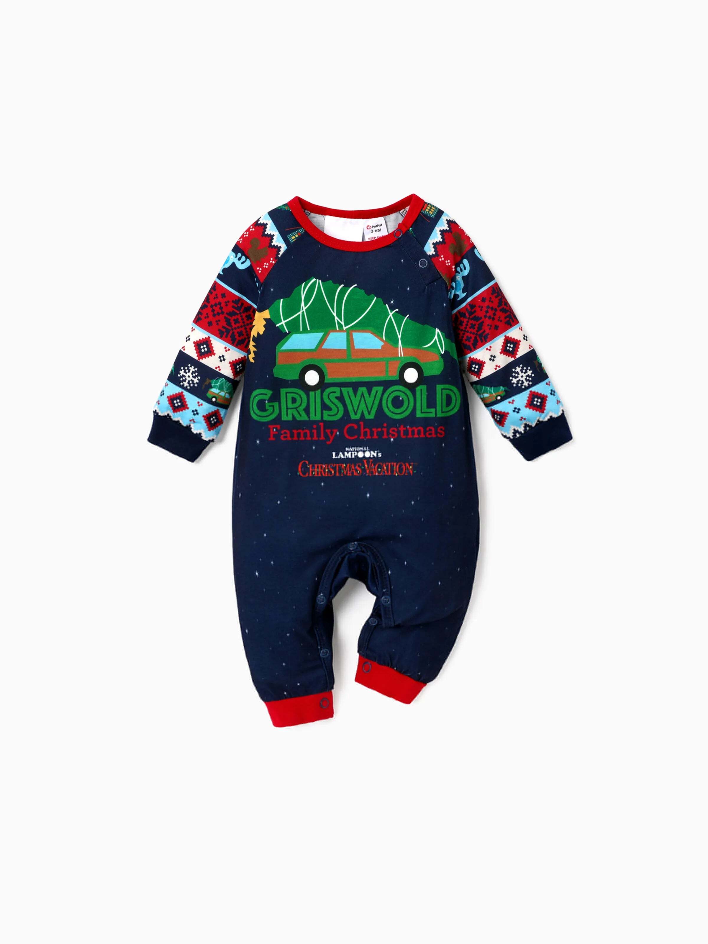 Christmas Vacation Family Matching Character Print Pajamas Sets with Christmas Socks
