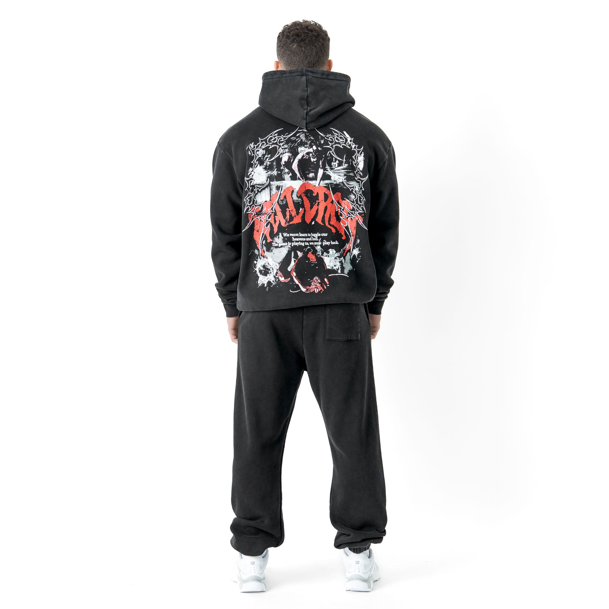 OVERSIZED LUX DUALITY HOODIE - BLACK