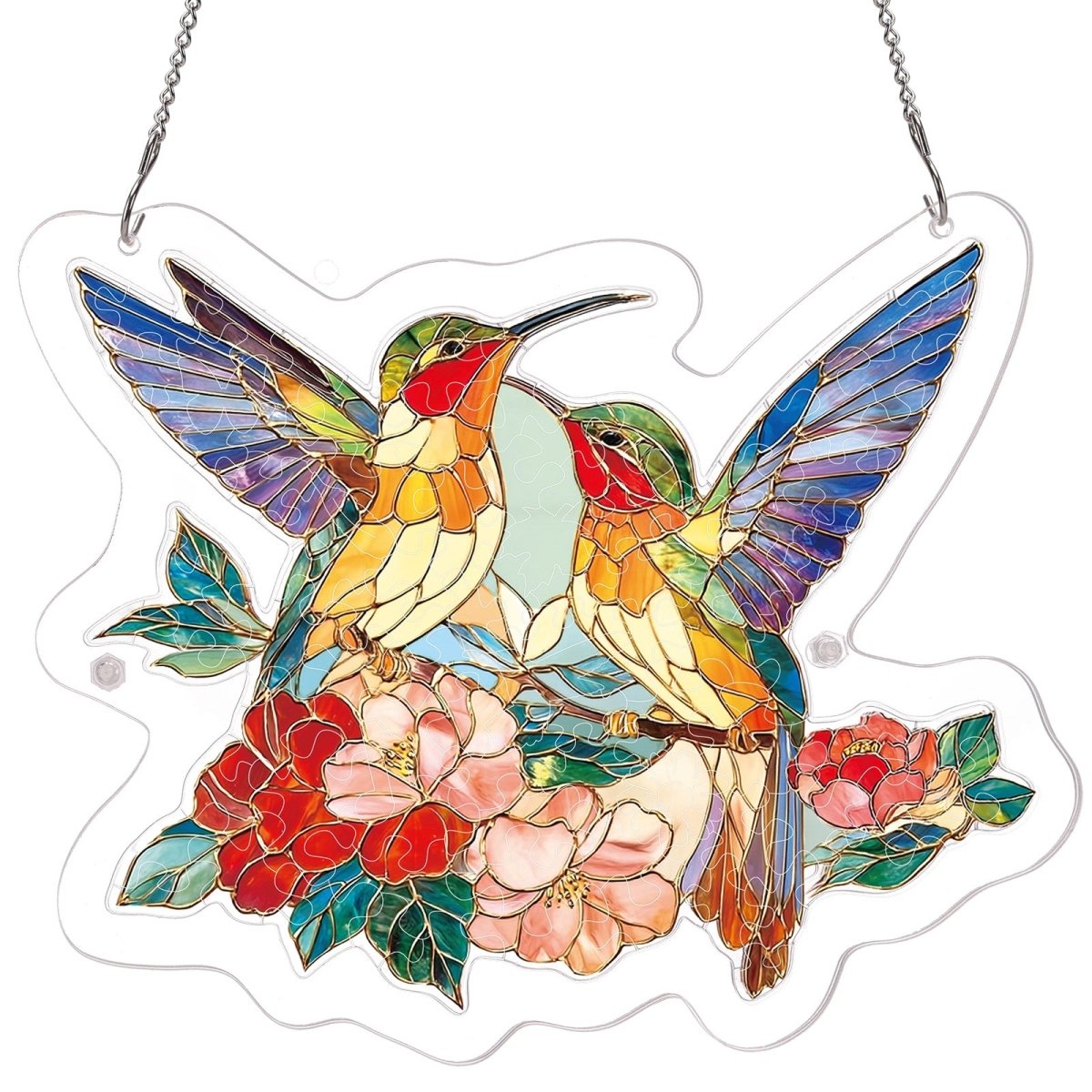 Acrylic Jigsaw Puzzle Suncatcher - Two Birds of Spring