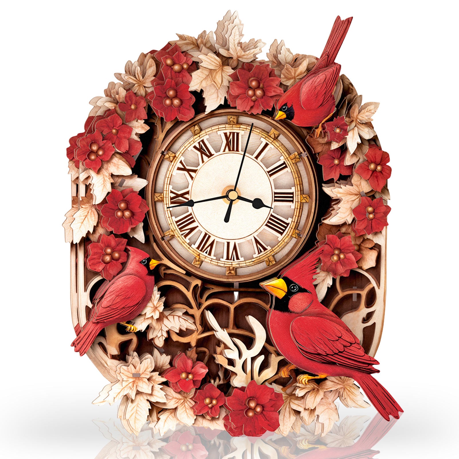 Cardinal– DIY Wooden Clock, 3D Puzzle Craft Kit