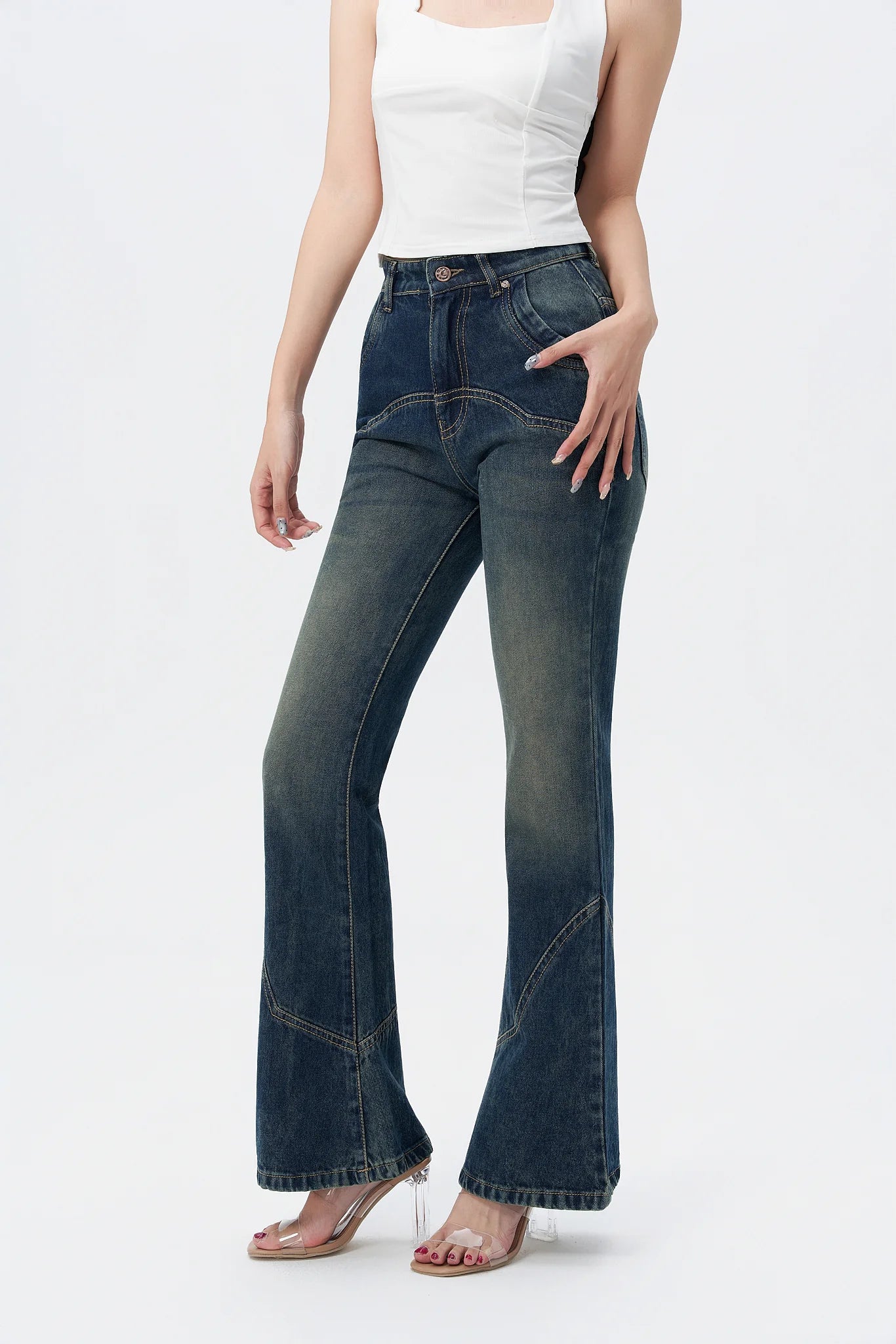 Retro Old School Flare Bootleg Jeans