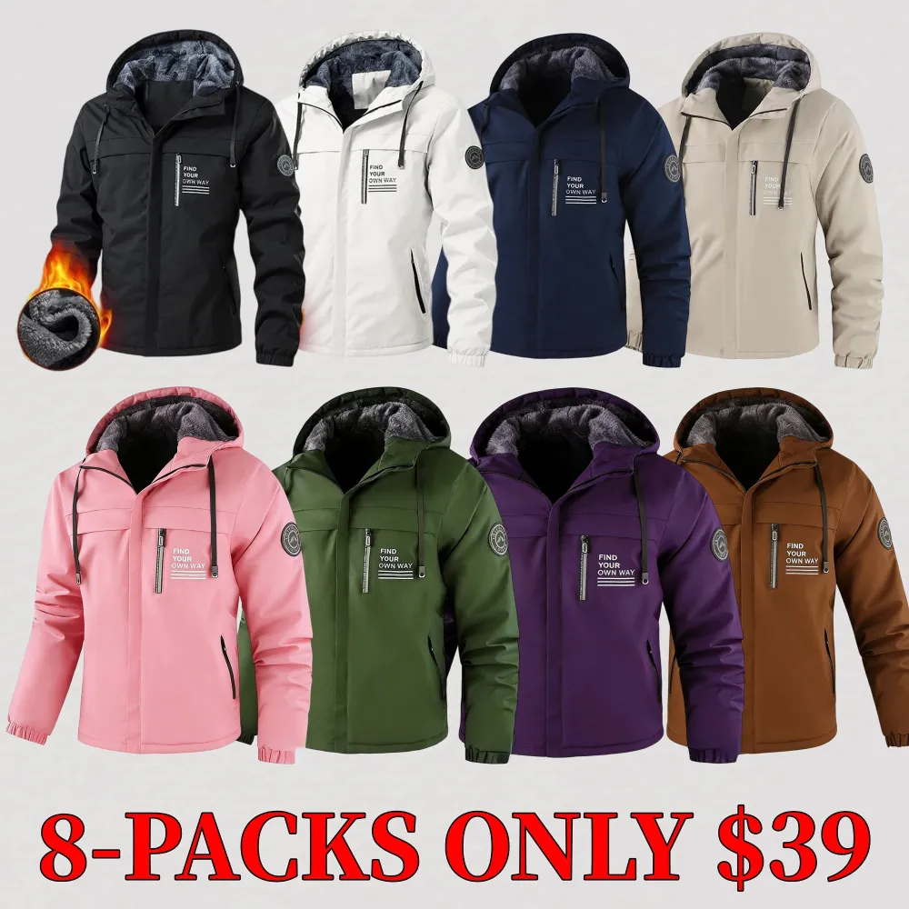 Men's fleece-lined hooded jacket