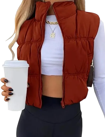 Sleeveless padded puffer vest