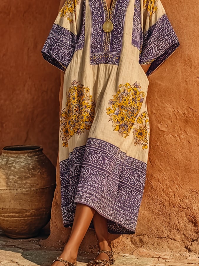 Women'S Vacation Bohemian Print Dress- Fast Shipping