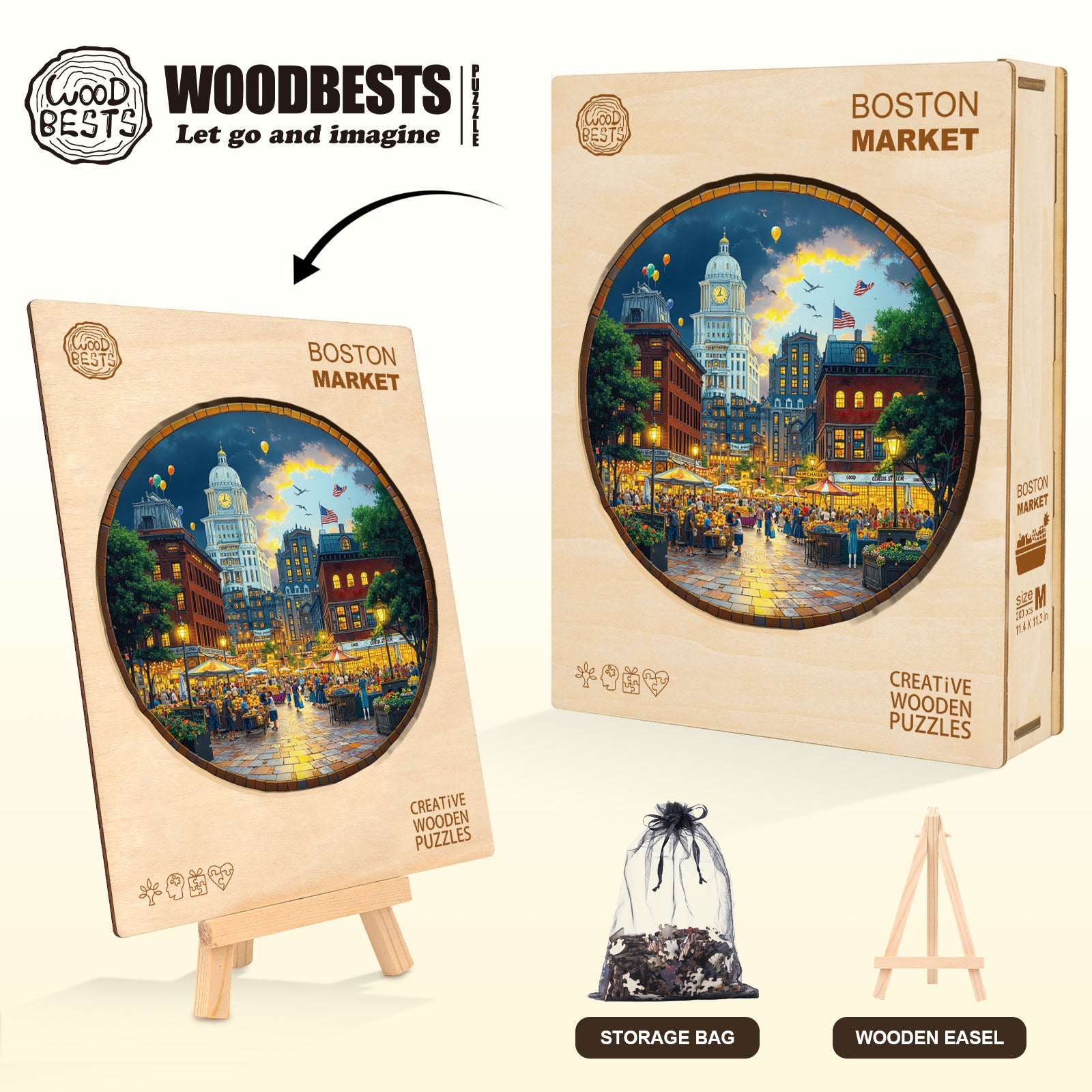 Bonston Market Wooden Jigsaw Puzzle