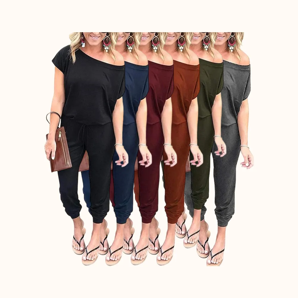 Women's Jumpsuit Elastic Waist Stretchy Loose Minimalist Comfy Clothes Casual Outdoor Lightweight Romper