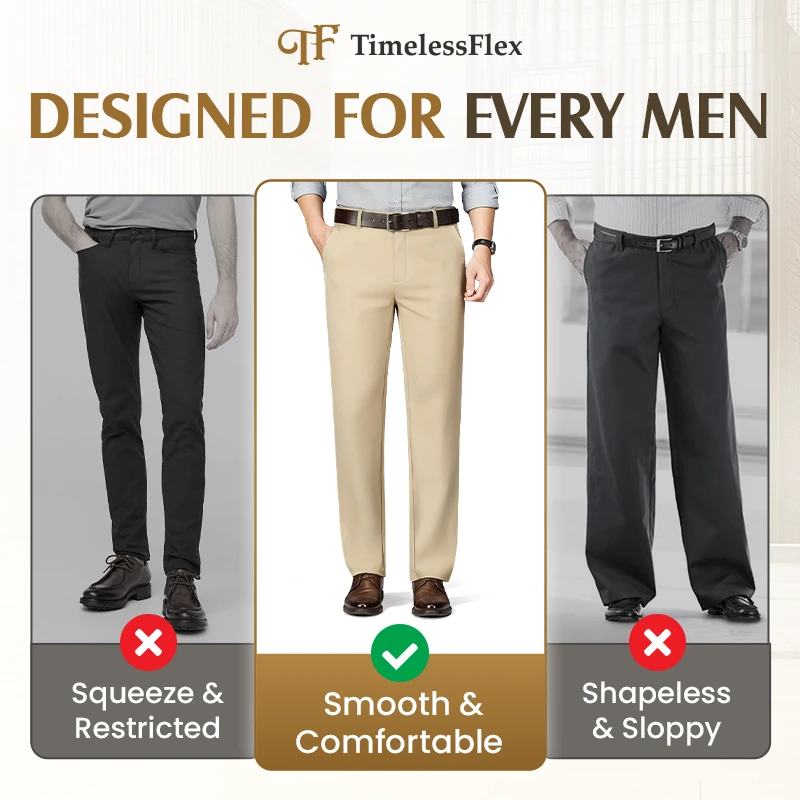 TimelessFlex - Men's High Stretch Straight Fit Pants
